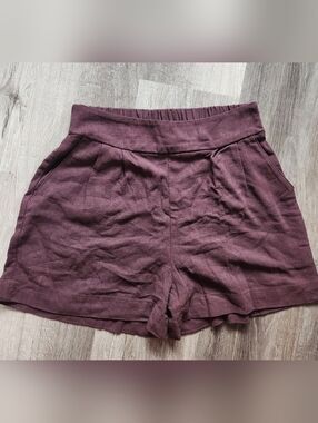 Sozy Alessia Brown Linen Blend Shorts - S NWOT